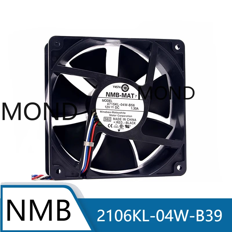 

NMB 4715KL-04W-B56 Cooling Fan NMB-MAT High Air Violent Axial Flow CPU Power Supply Inverter Server Fan 12038 12V 1.3A 12cm