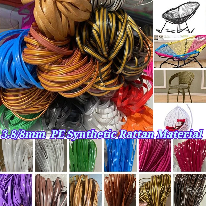 Plastic Flat Rattan Repair Strip Replacement Weaving Cord for Egg Swing Chair Hanging Basket Hammock Chair DIY Mending Material