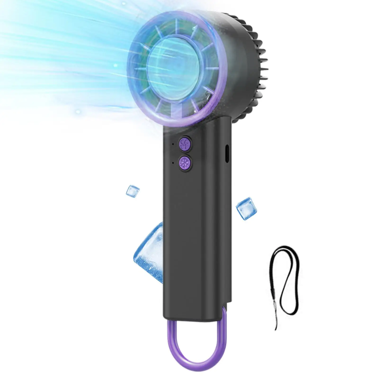 Rechargeable Fan Portable Quiet Lightweight Cooling 3 Speeds Portable Cooling Fan For Men Women Home Office Indoor Outdoor