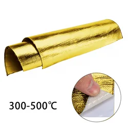 Gold Fiberglass Heat Insulation Tape Fireproof High-temperature Resistance Protective Film Sound Shield Cloth Car Accessories