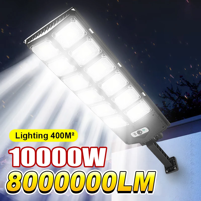 

10000W Super Bright Outdoor Solar Lamp Motion Sensor Street Light 3Mode Remote Control Waterproof Garden Lamp 804LED Solar Light