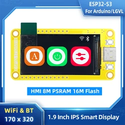 ESP32-S3 HMI 8M PSRAM 16M Flash for Arduino LVGL WIFI&Bluetooth 1.9 Inch 170*320 Smart Display Screen IPS LCD TFT Module