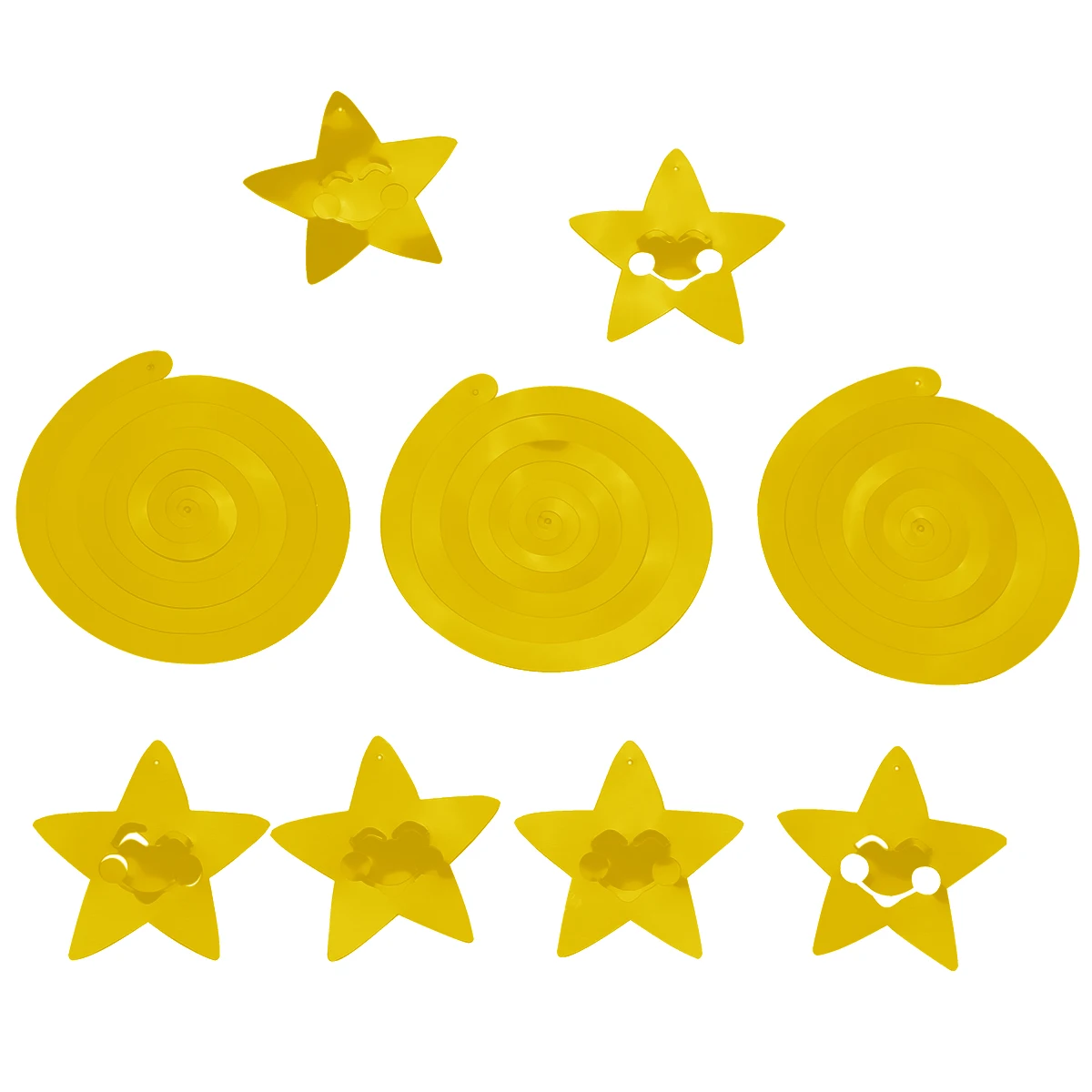 

6Pcs Star Hanging Swirl Gold Metallic Foil Ceiling Decorations Party Wedding Birthday Festival Ornaments Spiral Hanging Decor