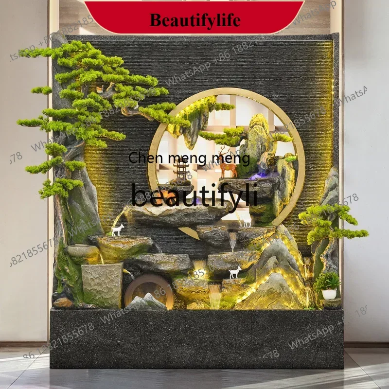 

D178 Living room running water screen partition rockery fountain landscape, lucky feng shui wheel ornament