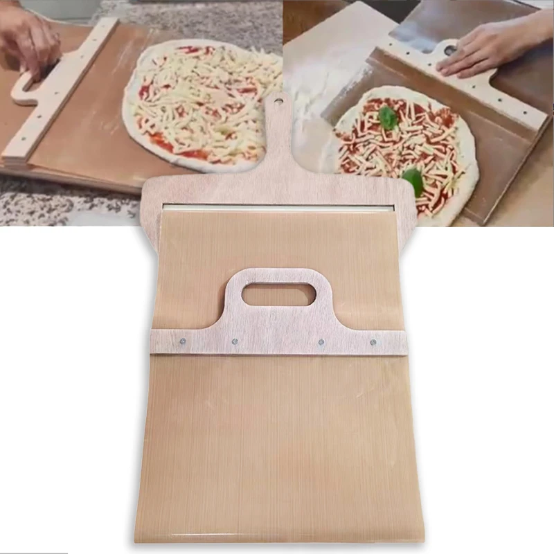 

Sliding Pizza Peel Wooden Sliding Pizza Shovel Portable Pizza Peel Pizza Spatula Paddle With Handle Baking Supplies Kitchen Tool