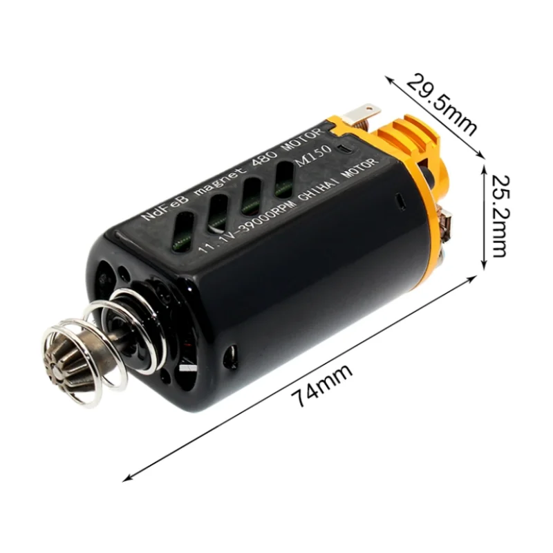 Ndfeb Motor de Torque de Alta Velocidade com Engrenagem Metálica D-hole Aço Magnético Eixo Curto Alta Velocidade 480 M15 M160 n ° 3