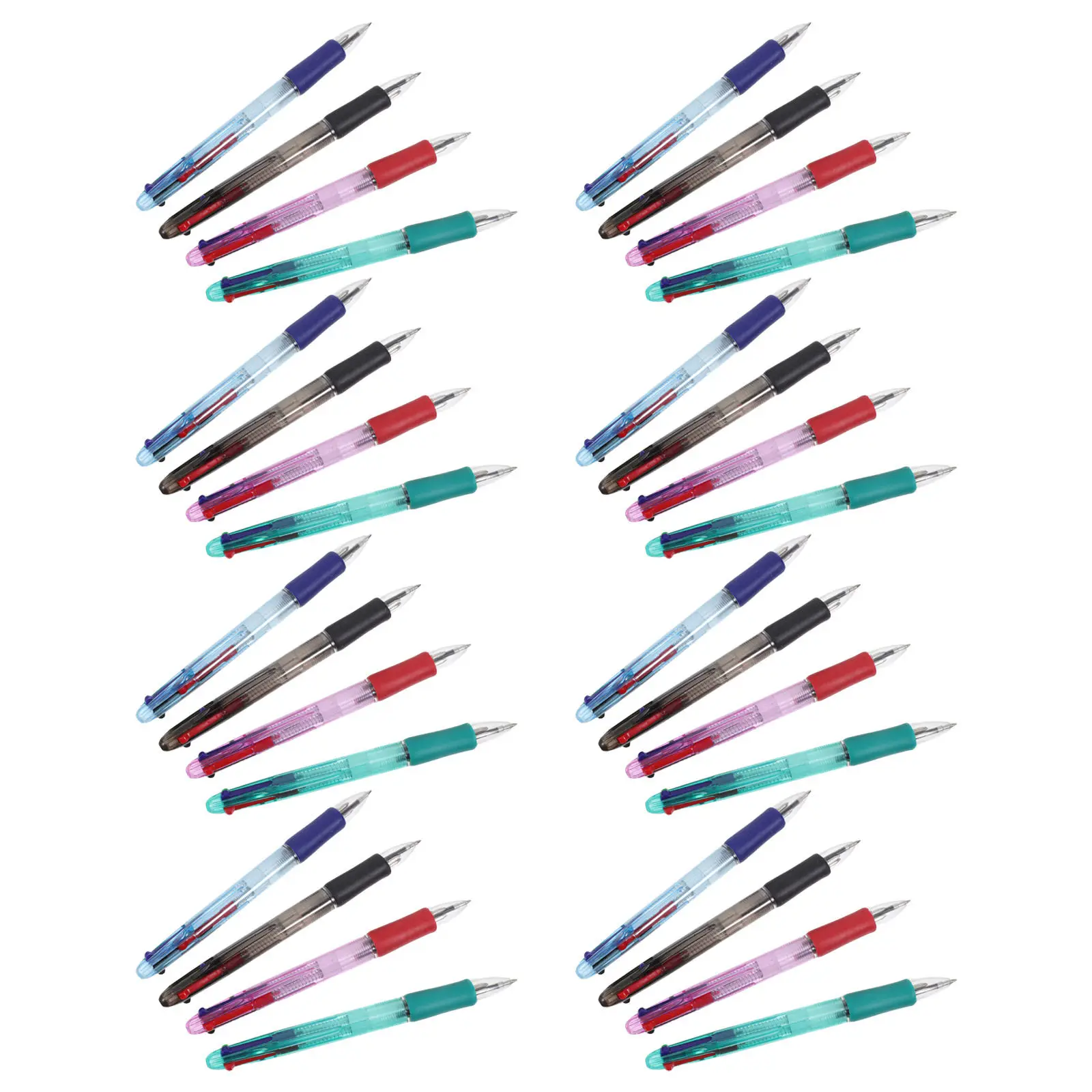 Multicolor Transparent Barrel Ballpoint Pen Innovative Design Smooth Ink for Office School Stationery