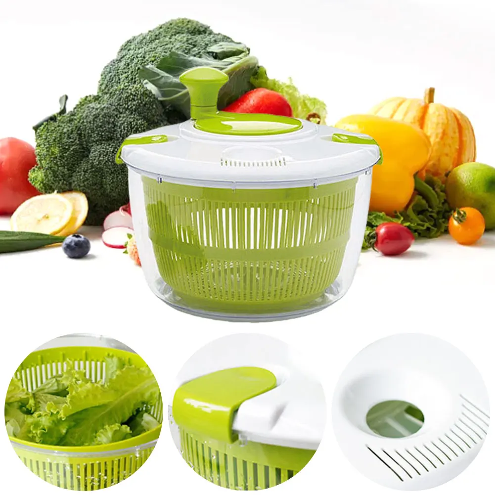 

5 L Salad Spinner Salad Dryer Multi-Use Fruits Spinner Dryer Rotary Veggie Washer for Cleaning and Drying Salad Greens and Fruit