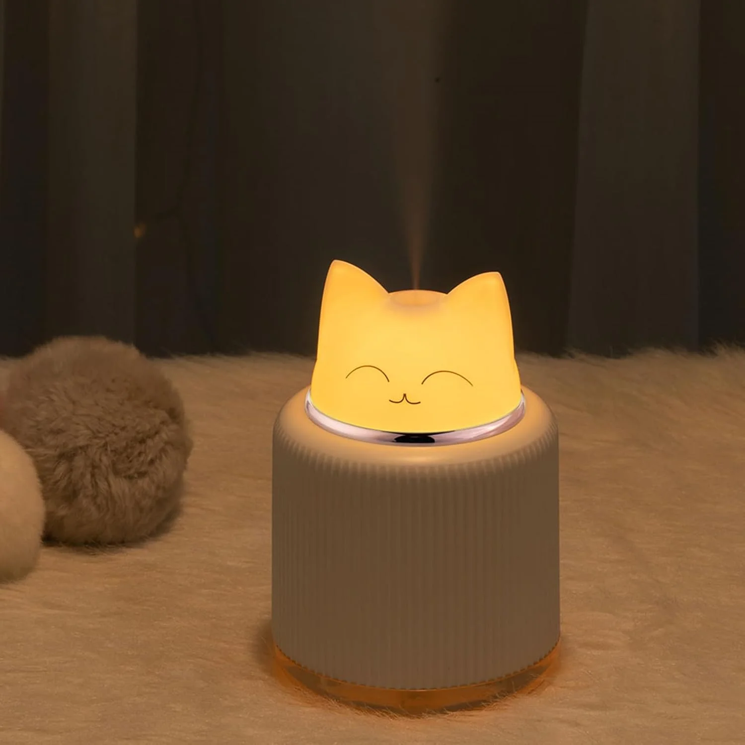 

Mini Humidifier, Cute Cat Shape Humidifier,USB Personal Desktop Humidifier for Car, Plants, Office Room, Bedroom, 2 Mist Modes,