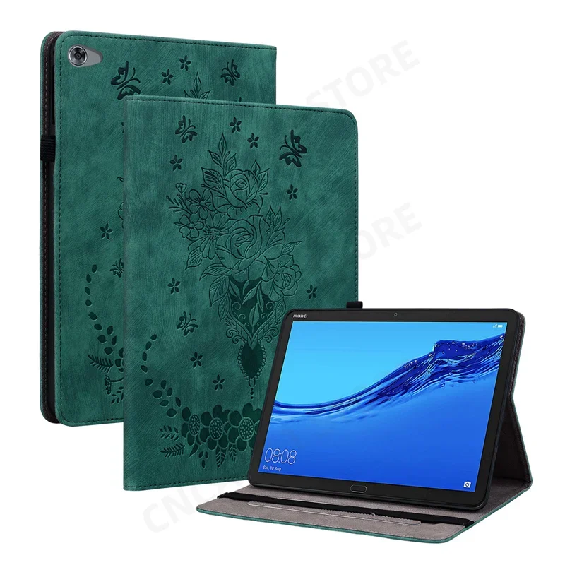 

Чехол С Цветочным Тиснением, задняя крышка из ТПУ для Huawei MediaPad M5 Lite 10, флип-чехол для телефона