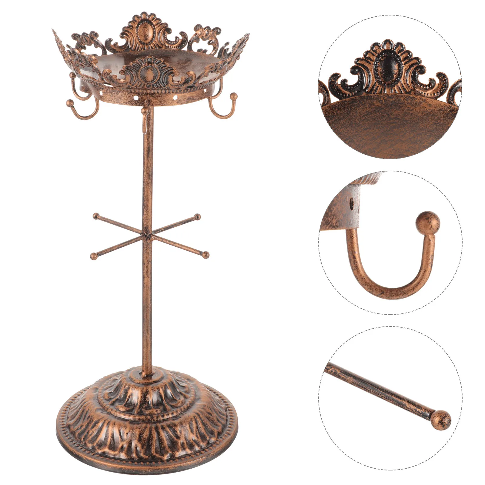 Double Layer Iron Jewelry Rack Desktop Storage Stand Metal Holder Organizer Display for Dressing Table Bedroom