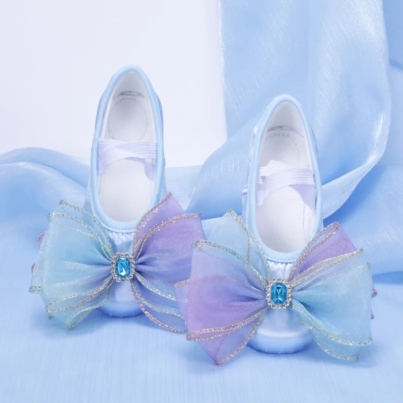 New Satin Dance Ballet Shoes Girls Kid Adult Shoes for Dancing Ballet Shoes Woman Ballet Dancer Forzen Purple Blue Fancy