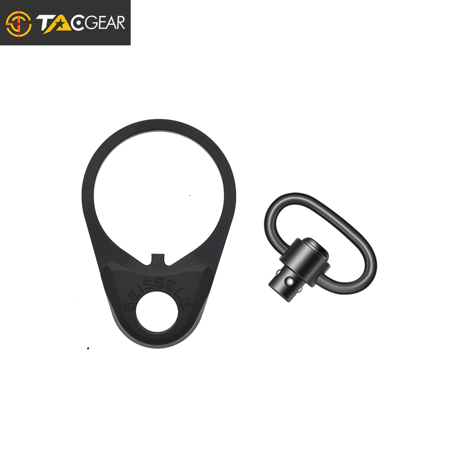 TACGEAR Geissele AR15 M4 Steel Sling Swivel Stud Mount Adapter Quick Detach QD Mount Plate 1.25 inch Sling Swivels Buckle