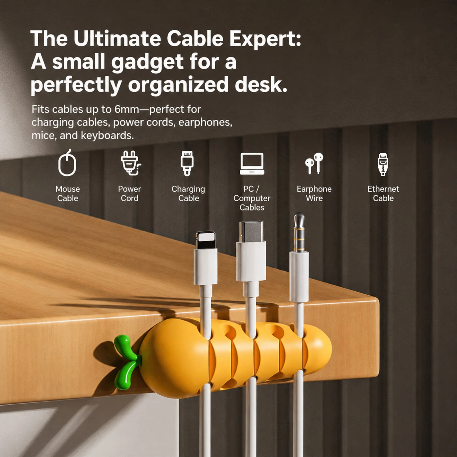 Cute Carrot Cable Winder Cable Organizer Adhesive Cord Holder Multipurpose Wire Management Clips For Desk Wall