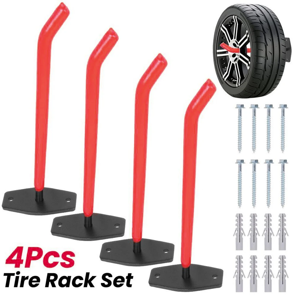 

4Pcs Wall Mount Anti-slip Storage Hook Heavy Duty Wall Hook Organizer Kitchen Organizer Wall Hanger For Chairs Car Tires Ladders