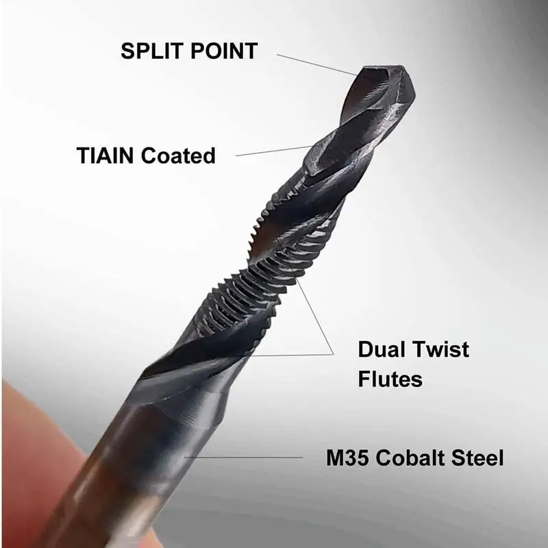 Parafuso Tapping Bit Tool Kit, anti-ferrugem escareador broca, alta dureza e torneiras resistentes ao desgaste, 6 pcs
