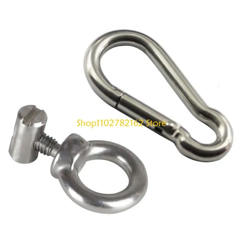 

547B Piping Strips Hooks, 6mm Stainless Steel Awning Hooks, Keder Stopper with Carabiner, Awning Hooks, Piping Accessory
