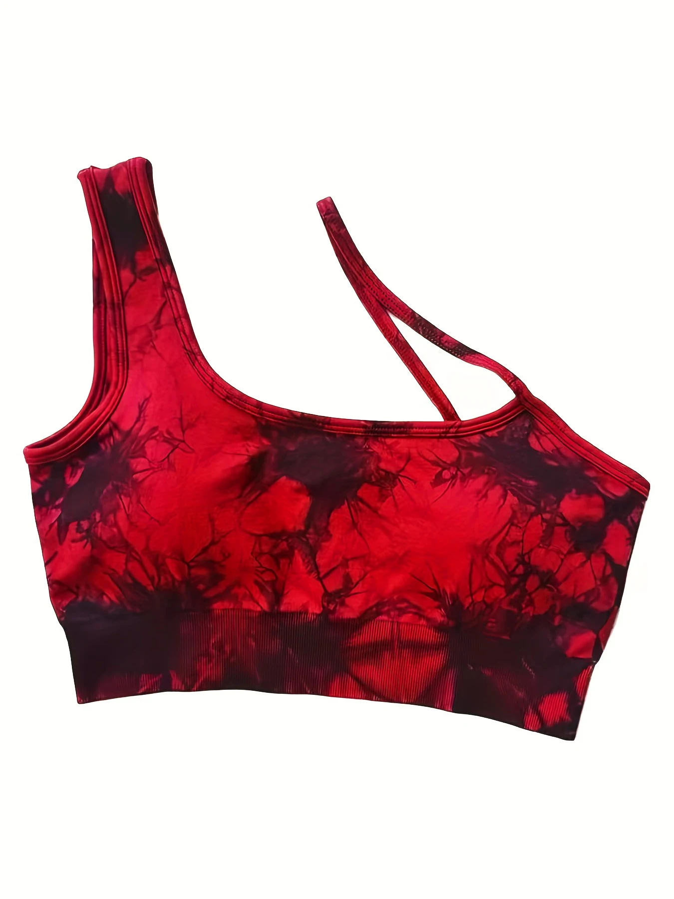 Women's tie-dye bra with chest pad removable, special off-shoulder top, a good choice for yoga running