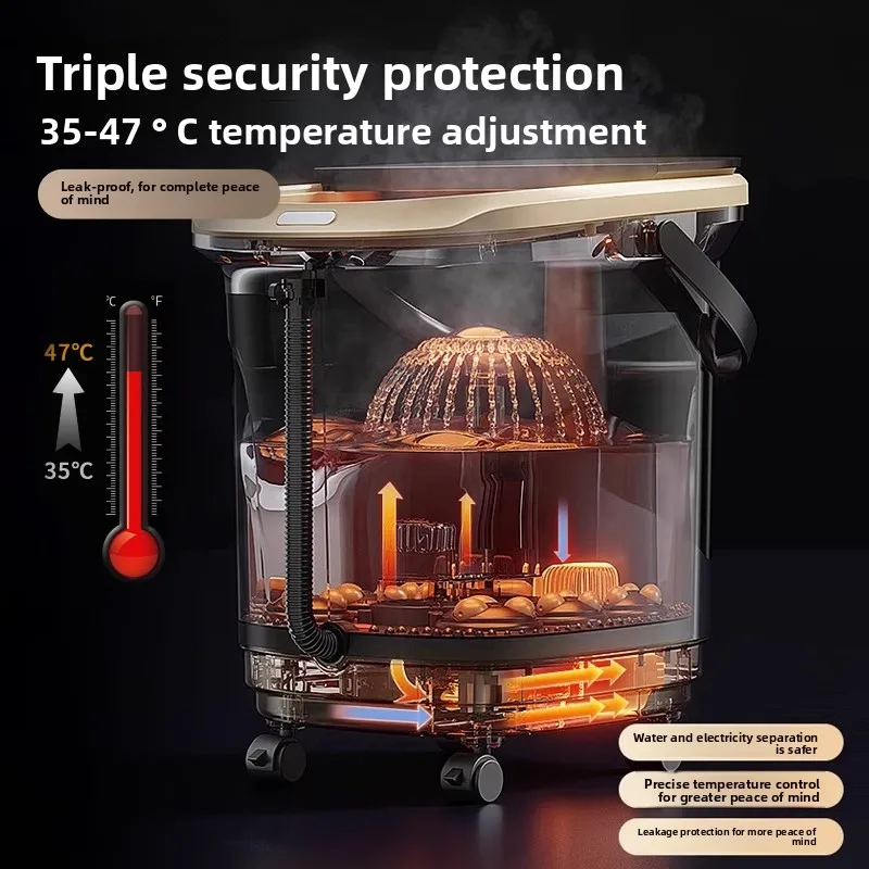 Fully Automatic High Deep Constant Temperature Heating Massage Foot Bath Bucket For Household Health Care