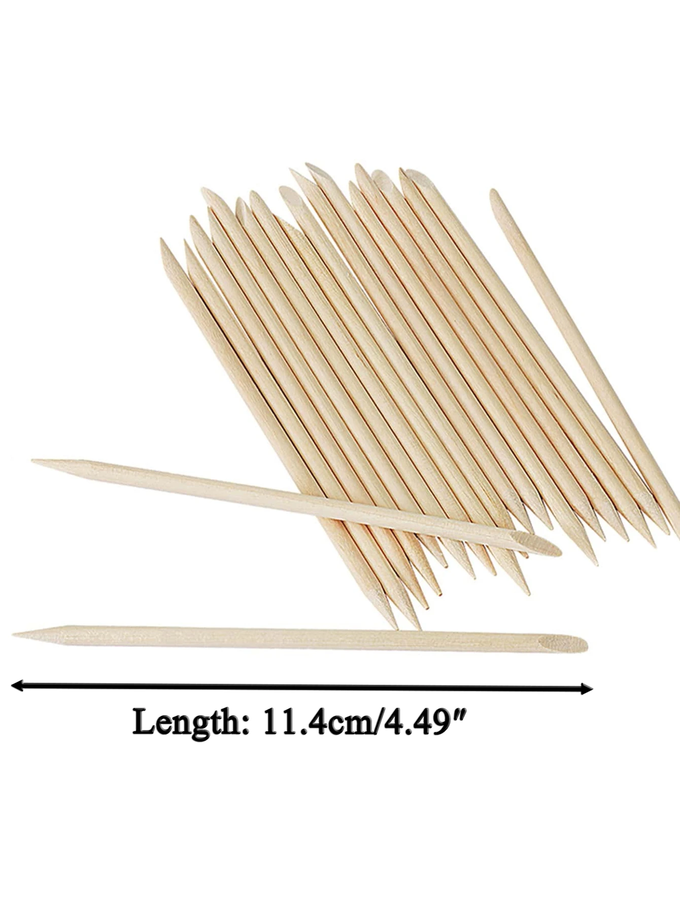 11.4 سنتيمتر أعواد بشرة خشبية لفن الأظافر أدوات مانيكير خشبية برتقالية مزدوجة الأطراف لتنظيف إزالة طلاء الأظافر #2