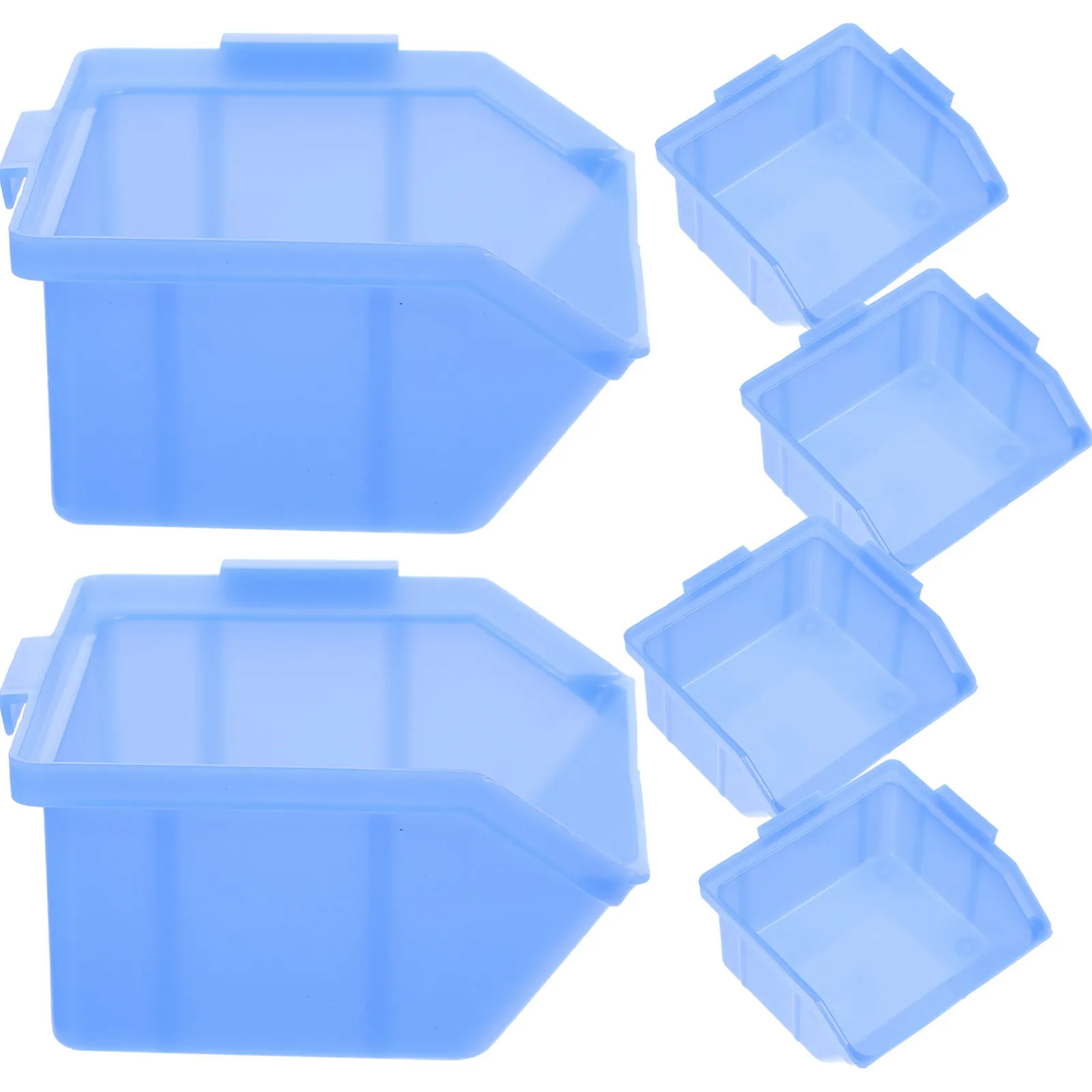 

6Pcs Heavy Duty PP Plastic Parts Storage Box for Hardware Organization Nesting Shelf Bin Container Tool Workshop Office Home Use