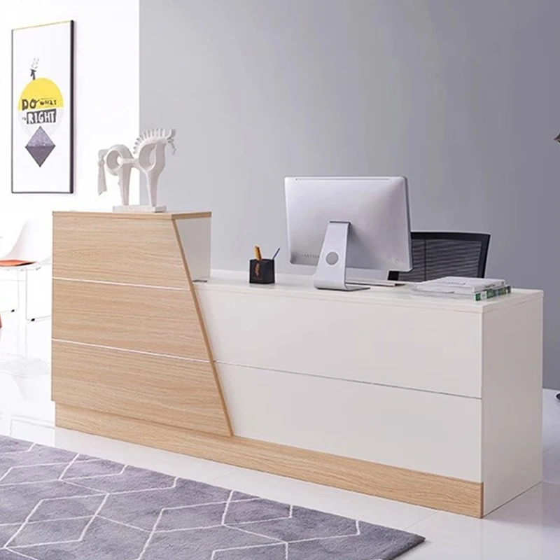 Modern L Shape Reception Desk Small Office Furniture