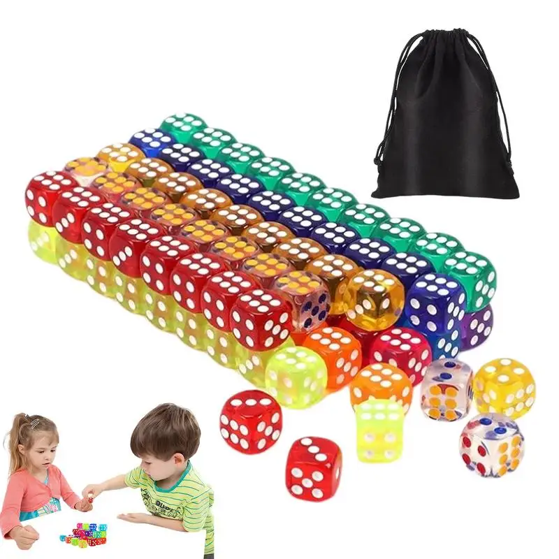 

Colored Dice Set Standard Dice Game 100pcs Fun Colored Dice With Bright Colors For Parties Mini Dice Set For All Ages