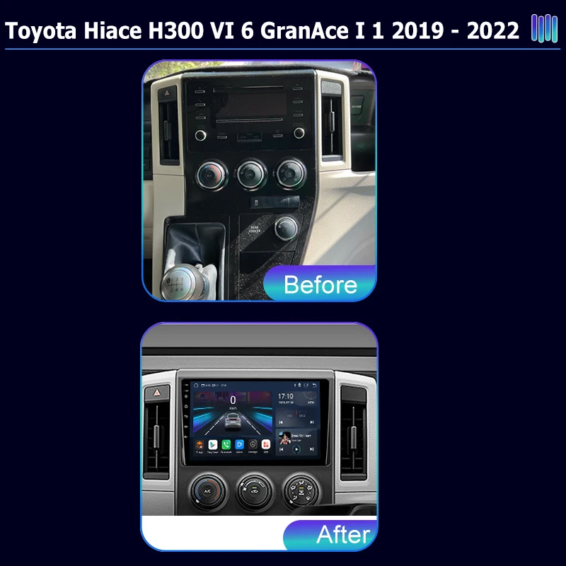 AI VOICE Android Car Radio Multimedia player for Toyota Hiace H300 VI 6 GranAce I 2019 2022GPS Navigation Stereo Screen