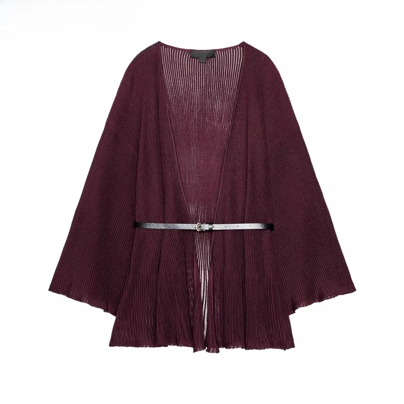 

Summer New Arrival Women's Knitted Open Cardigan Long Sve V-Ne Loose Fit Outerwear Sweet Sle Mid-Length Color