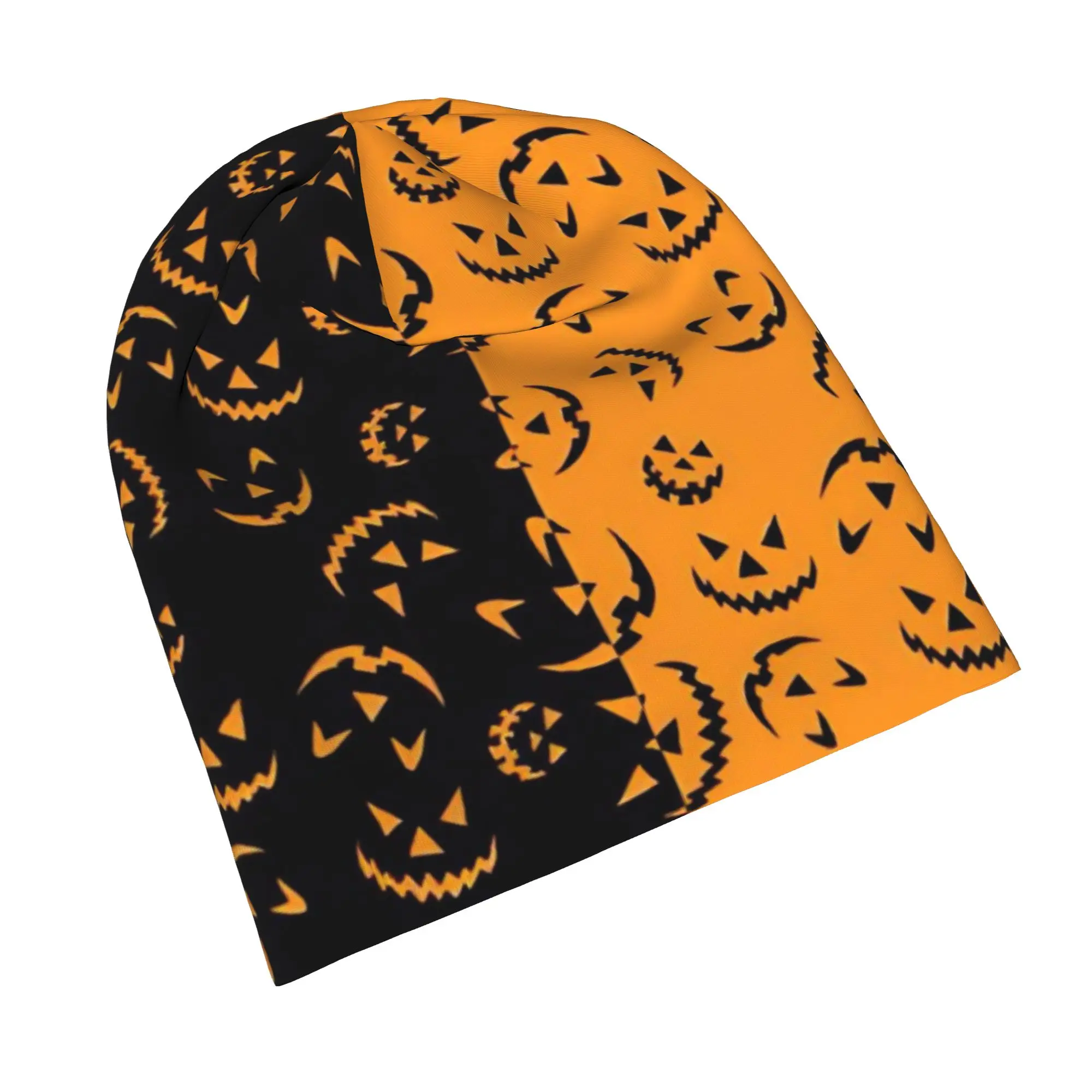 Halloween Ghost Pumpkin Spooky Trick Or Treat Witch Skull Cap Beanie Lightweight  Climbing Hat for Men Women