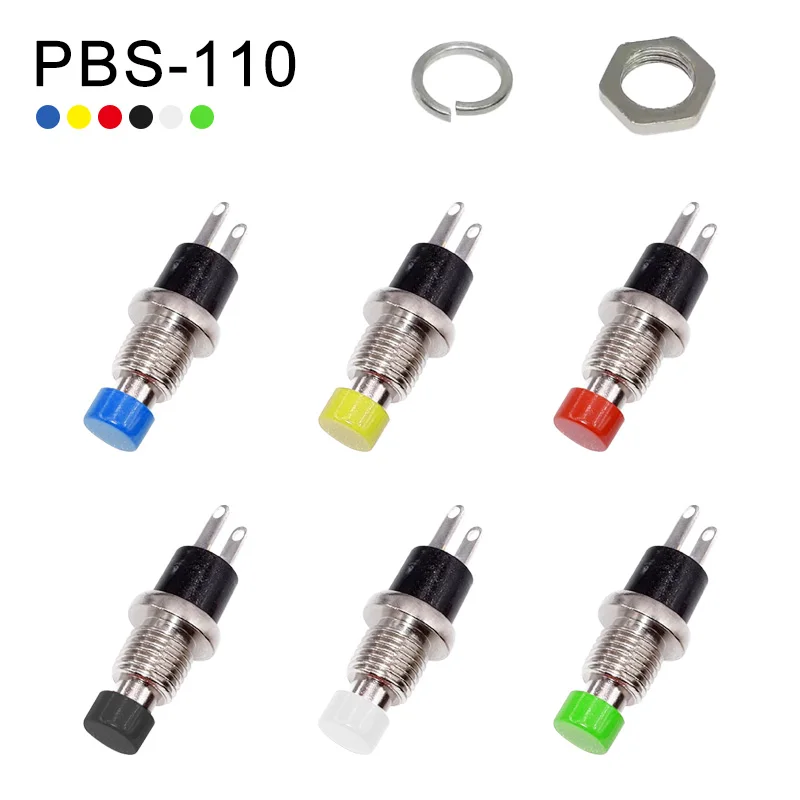 

5PCS 7MM Momentary Push Button Switch PBS-110 Press The Reset Switch on Off Push Button Micro Switchs Normally Closed NO or NC