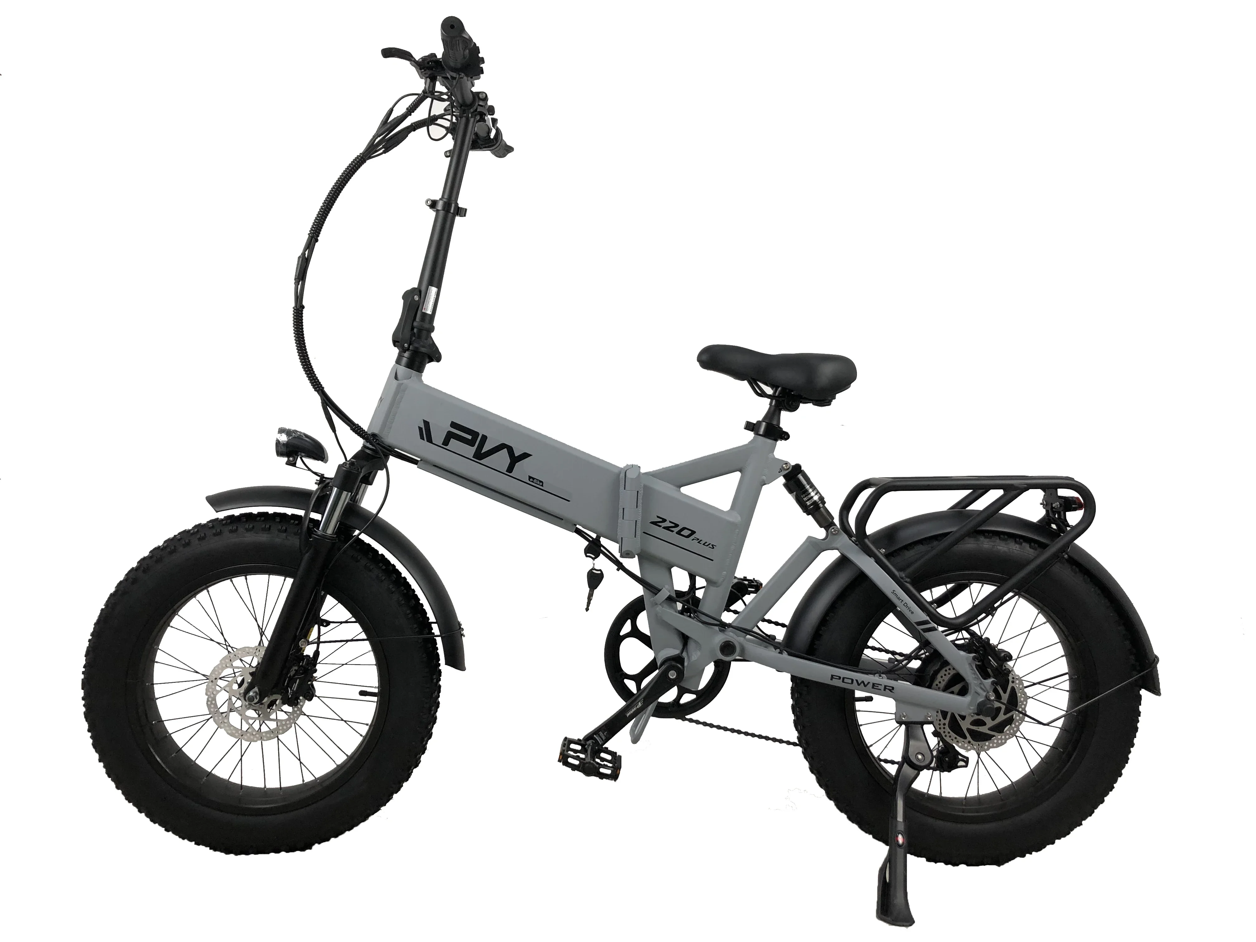PVY Z20 Plus 1000 elektrische fiets 1000 W 50 km/u 48 V/16,5 Ah 120 km bereik 20 * 4,0 inch dikke band, hydraulische rem, opvouwbare elektrische fiets