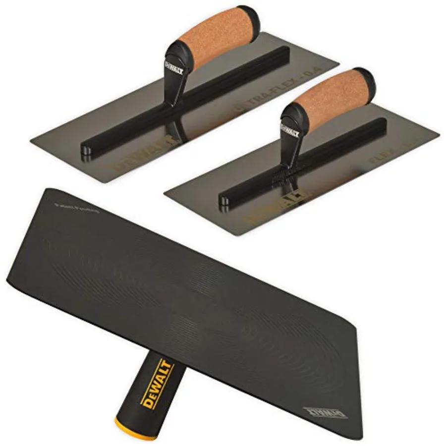 

Drywall trowel hawk set for professional plastering: ULTRAFLEX 12/14 stainless steel blades, 0.4mm thickness, silver finish, ul