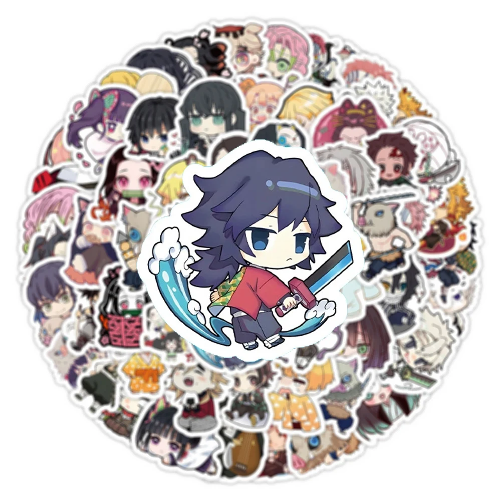 10/30/60pcs Kawaii Anime Demon Slayer Stickers Leuke Cartoon Decals Speelgoed DIY Briefpapier Telefoon Bagage waterdichte Graffiti Sticker
