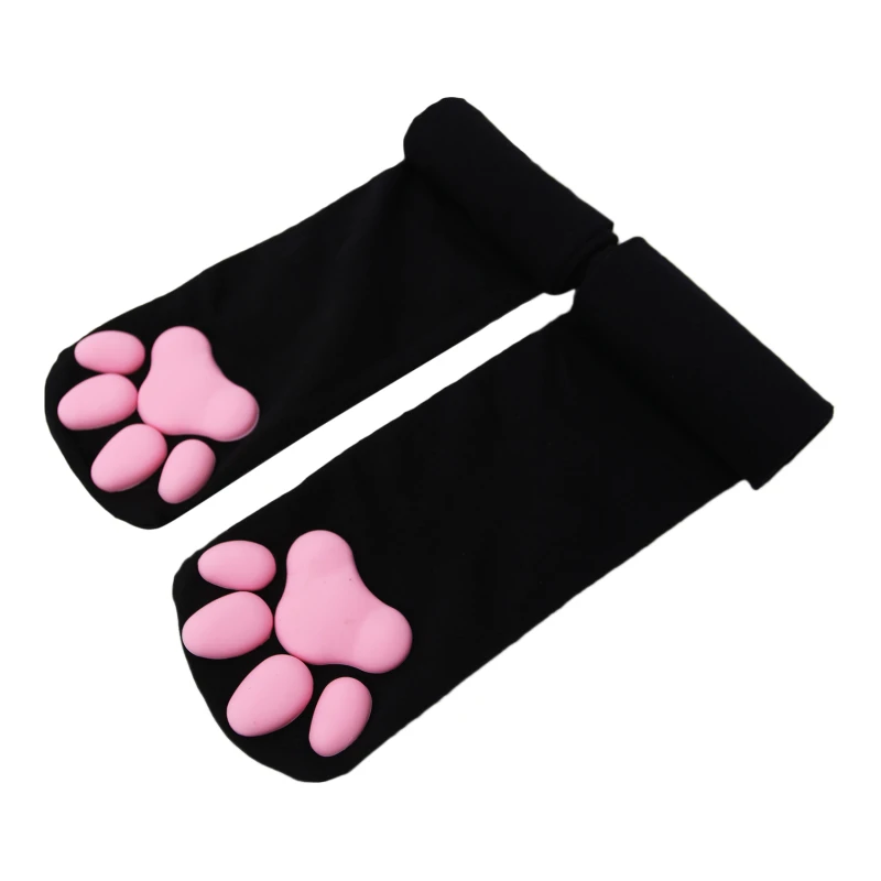 3D Cat Paw Thigh Meias Altas para Mulheres e Meninas, Kawaii Cat Claw, Gorros, Presente Bonito, Lolita Paw Pads, Cosplay, Novo