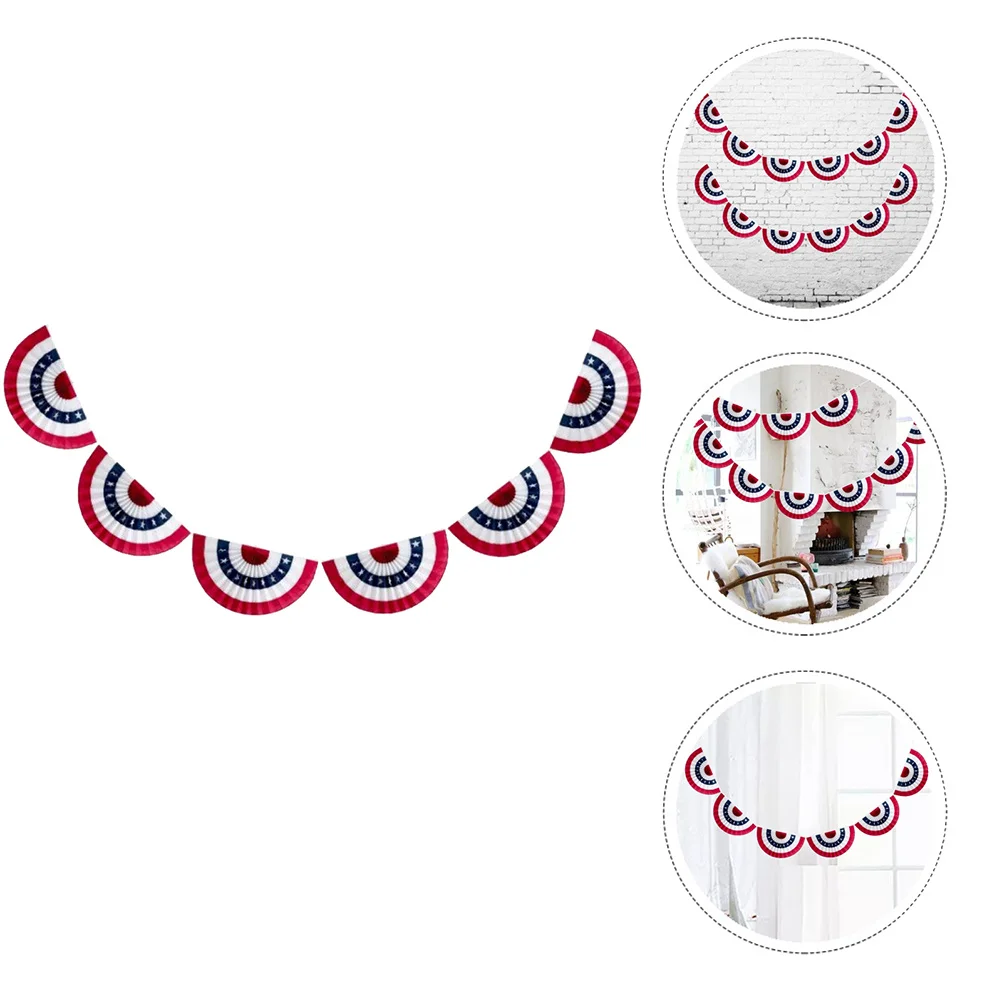 1Set Semicircular National Flag Bunting Independence Day Hanging Banner for Party Decoration Outdoor Indoor Celebration