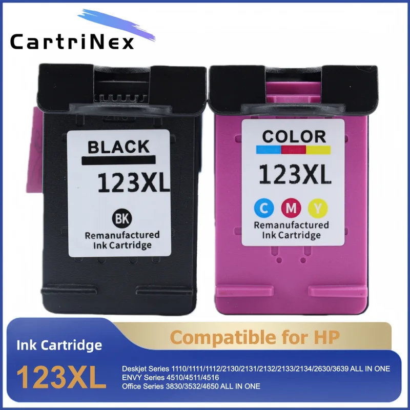 

Compatible 123XL Ink Cartridge Replacement For HP 123 XL HP123 Deskjet 2620 2130 2132 2630 3630 3632 3639 Printer