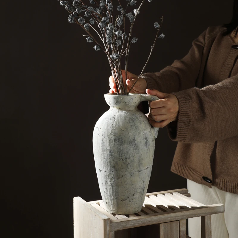 Ceramic Vase For Flower 30.4CM High Flower Bottle Home Decoration Vases Vintage Style Accessories For Home Decor