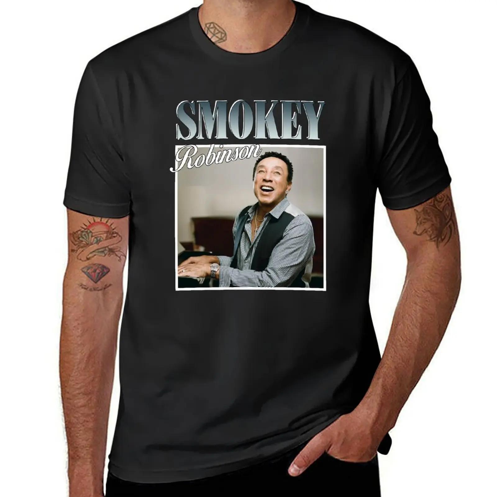 Smokey Robinson The King Of Motown T-Shirt plus size tops funnys Short sleeve tee summer clothes mens graphic t-shirts