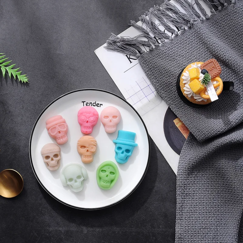 Pack Of 2 Chocolate Mold Silicone Skull Silicone Mold Halloween Epoxy Mold 8 Different Kinds Of Silicone Mold For Skull Modeling