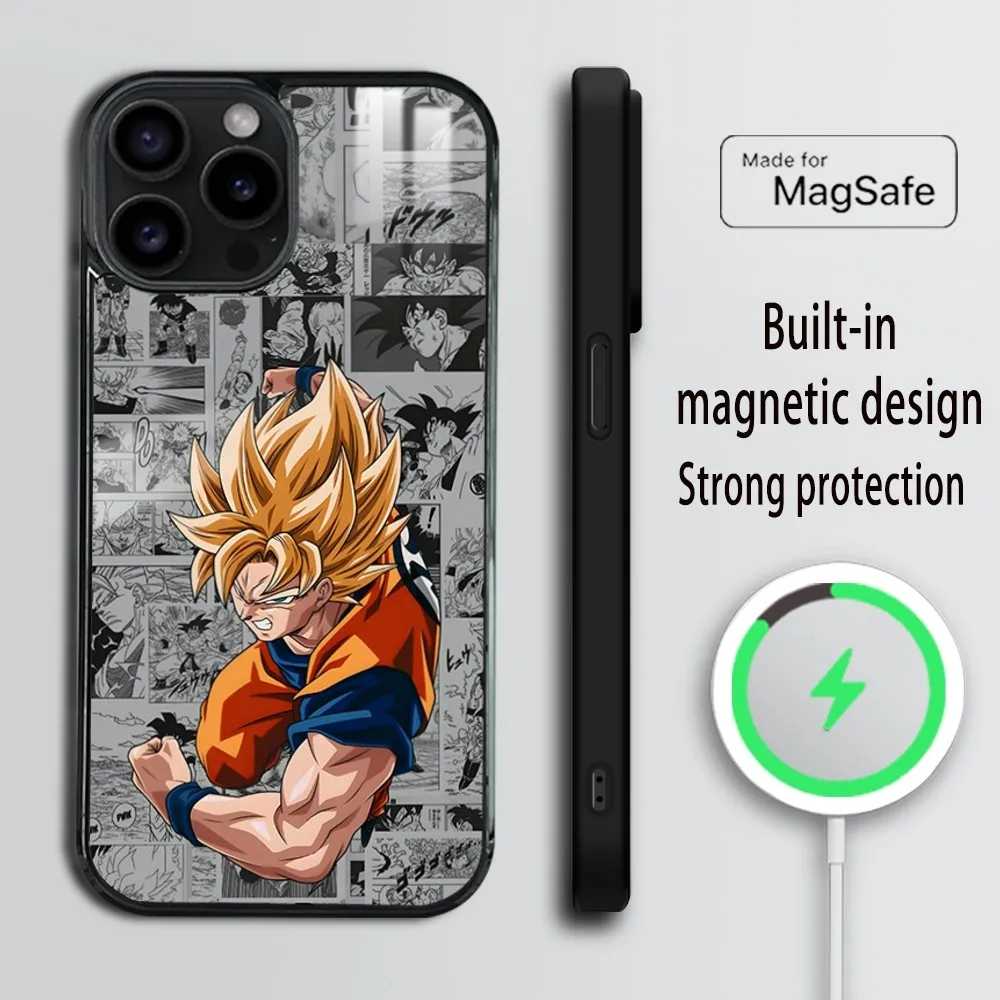 Anime D-Dragon Ball Saiya  Phone Case For iPhone 16 15 14 13 12 11 Pro Max Plus Mini Magsafe Mirror Wireless Magnetic Cover