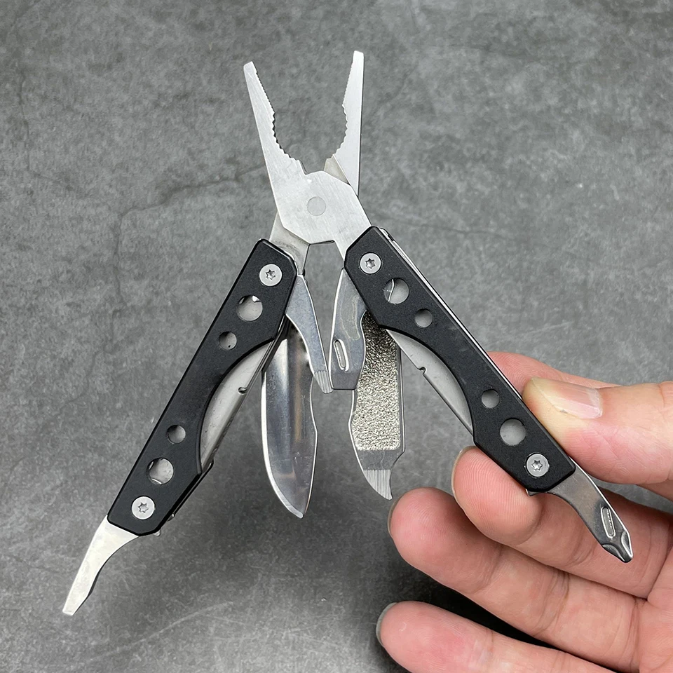 

Compact Multi-Pliers with 9 Functions EDC Tool Wire Cutters Bottle Opener Tweezers Screwdriver Emergency Outdoor Home Portable