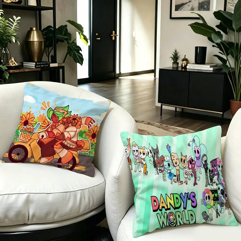 D-Dandys WorldS Cartoon Cushion Cover Pillowcase Upholstery Sofa Throw Pillow Home Decor Pillowcas