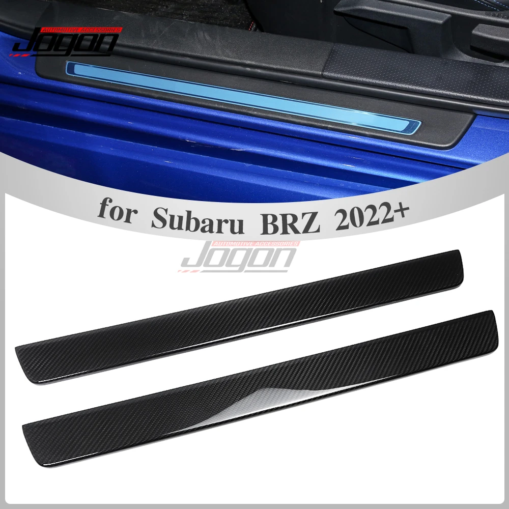 For Subaru BRZ Limited 2022 2023 2024 DRY Carbon Fiber Car Interior Door Scuff Plate Panel Cover Trim Accessories