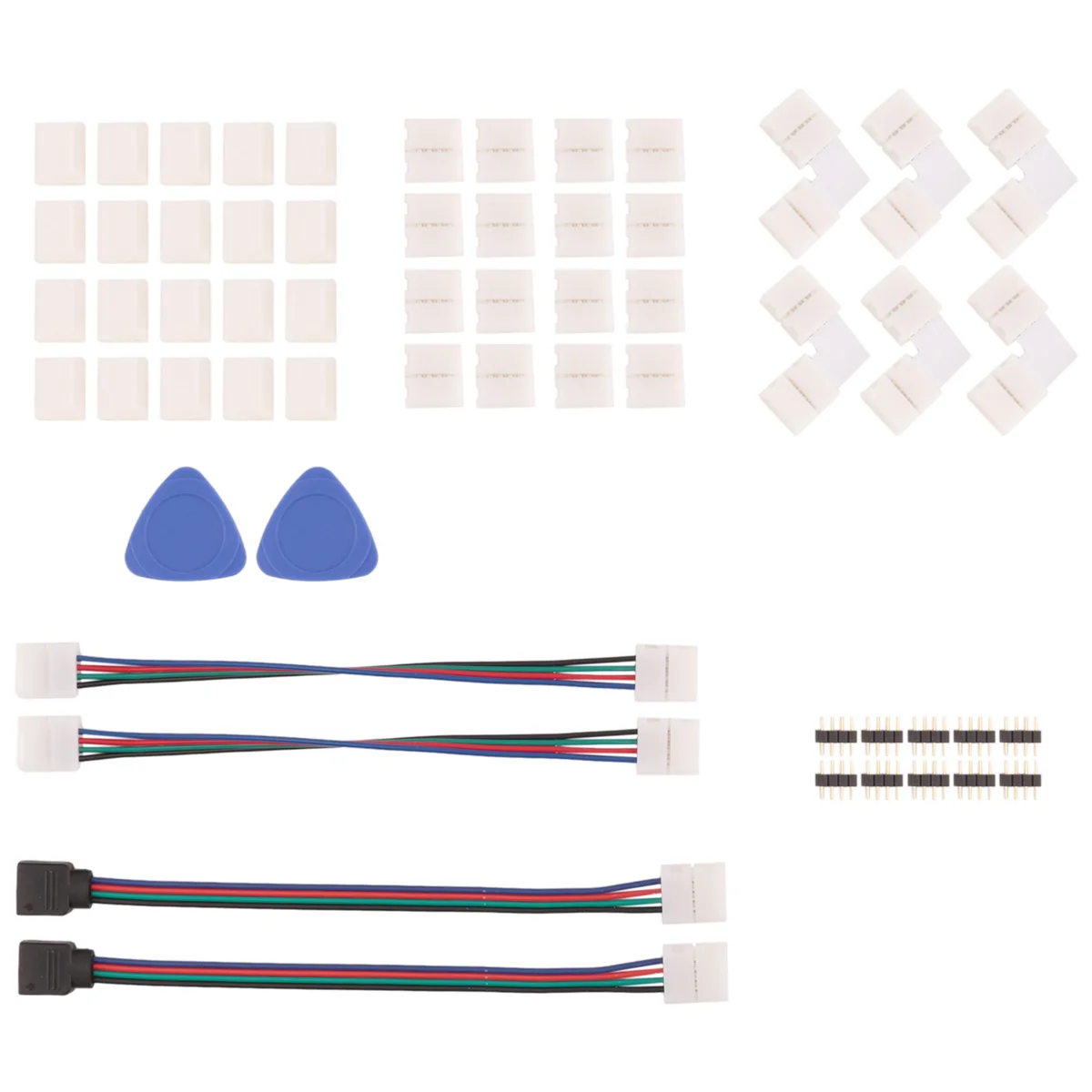 

LED Strip Connector 4 Pin 10mm Solderless RGB Light Strip Connector for 5050 SMD - Gapless Connectors,L Shape Connectors