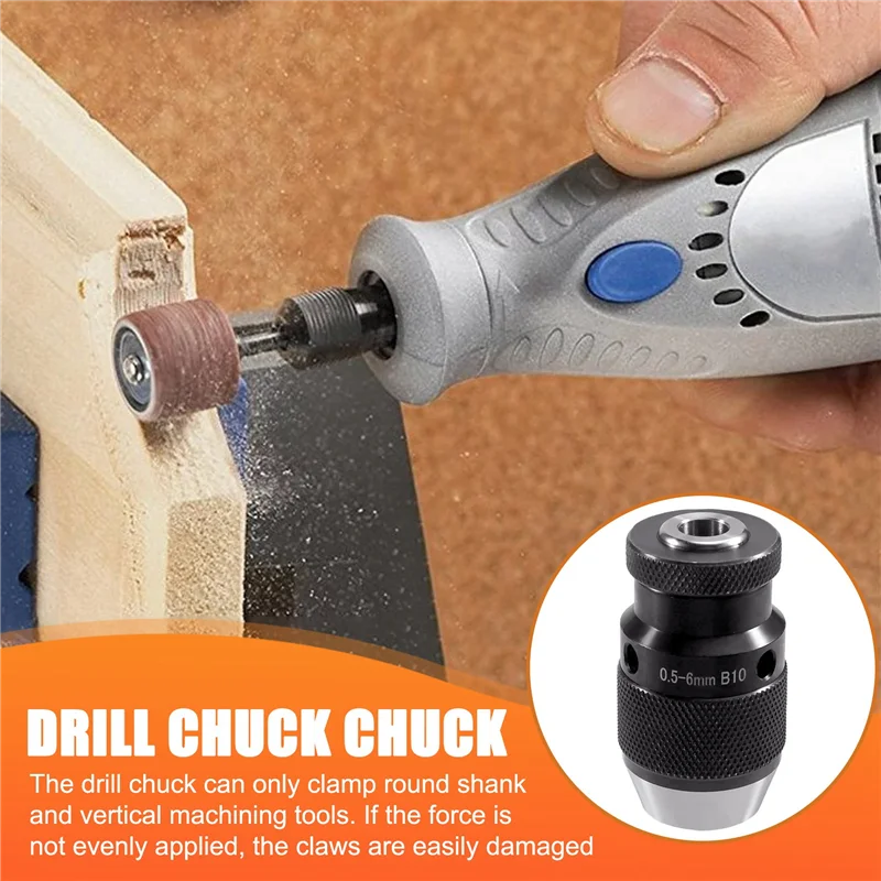 

A76X-B10 0.5-6MM Heavy-Duty Automatic Drill Chuck, Self-Tightening Tool Holder For Efficient Work