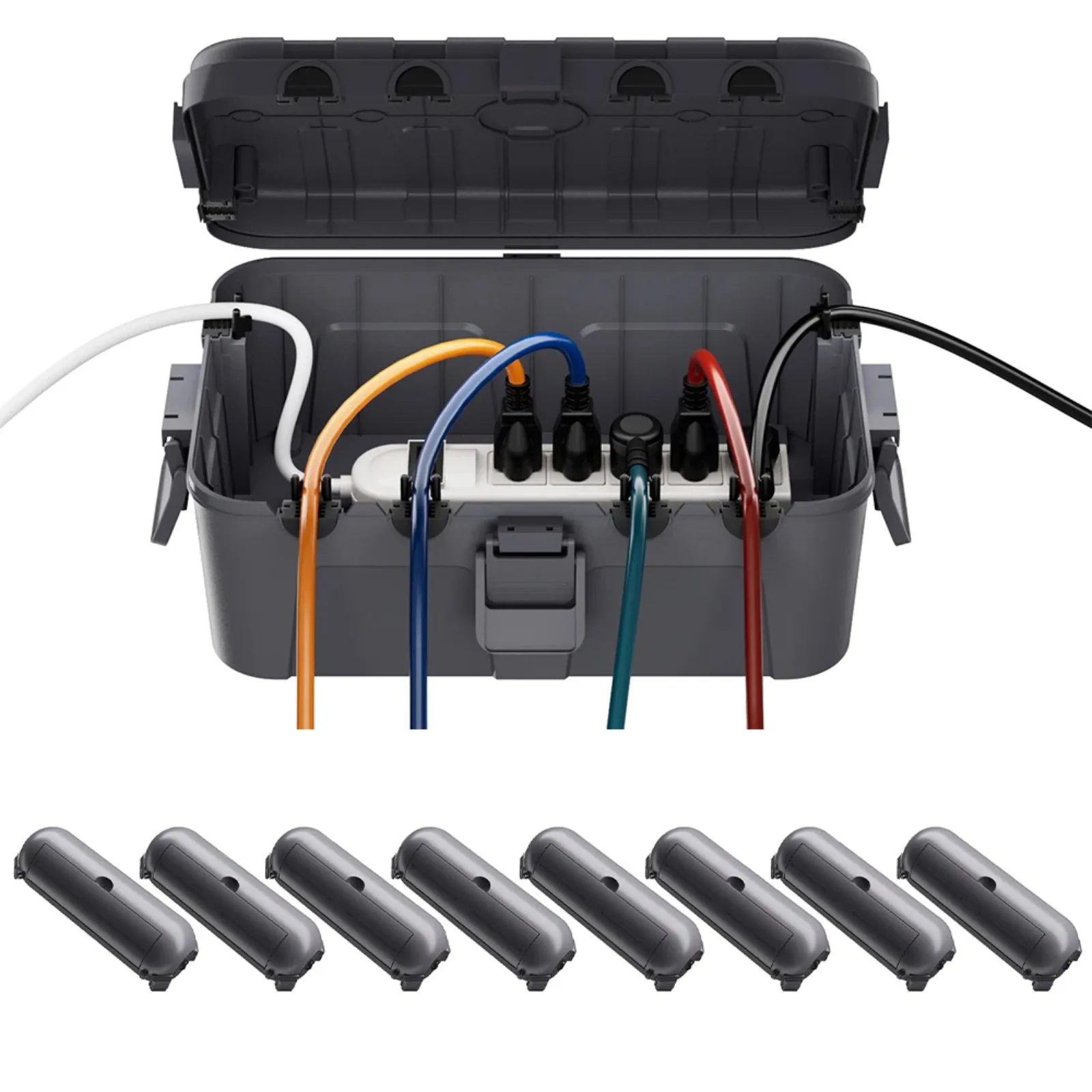 

Большая всепогодная электрическая коробка IP54 и 8 мини-коробок для соединения проводов для праздничных гирлянд/светодиодных лент/электроинструментов/наружного декора