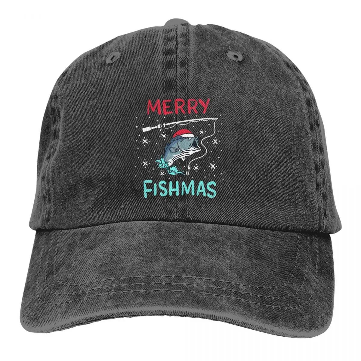 Merry Christmas Fishmas Baseball Cap Men Hats Women Visor Protection Snapback Carp Fishing Fisher Caps