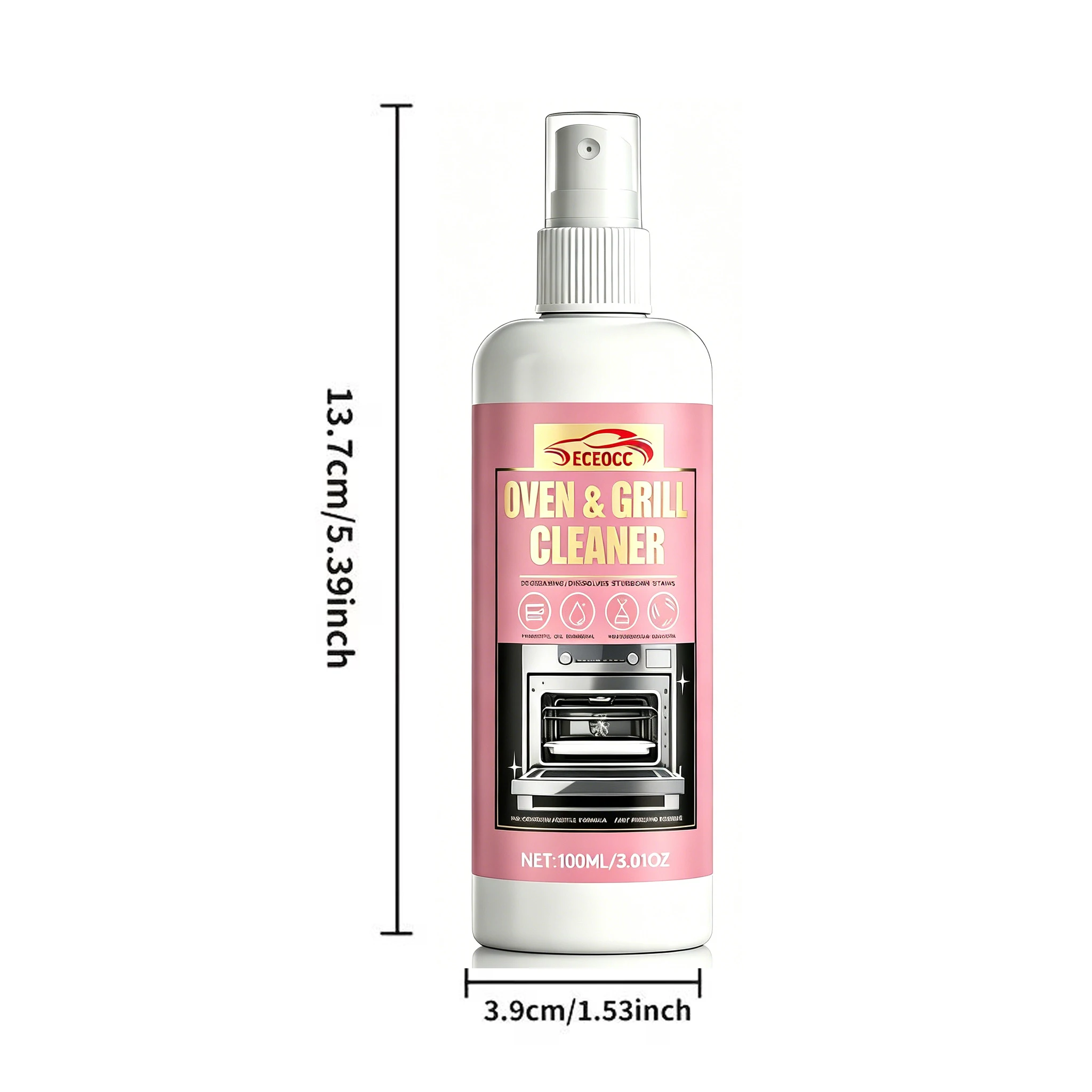 Multi-Purpose Kitchen Oven & Grill Cleaner, Super Strength Dissolves Heavy Grease Aged Stains and Lingering Odors Fast, Gentle C