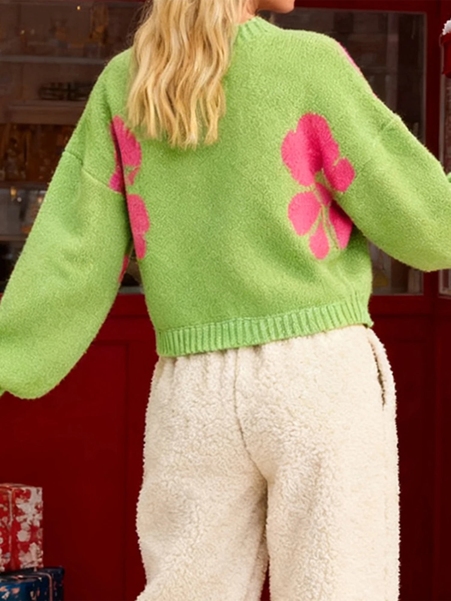 

Женский зимний пуловер, свитер с длинным рукавом, водолазка, вязаный джемпер с геометрическим узором